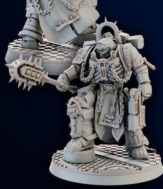 Futuristic Grim Reaper Soldier with melee weapons