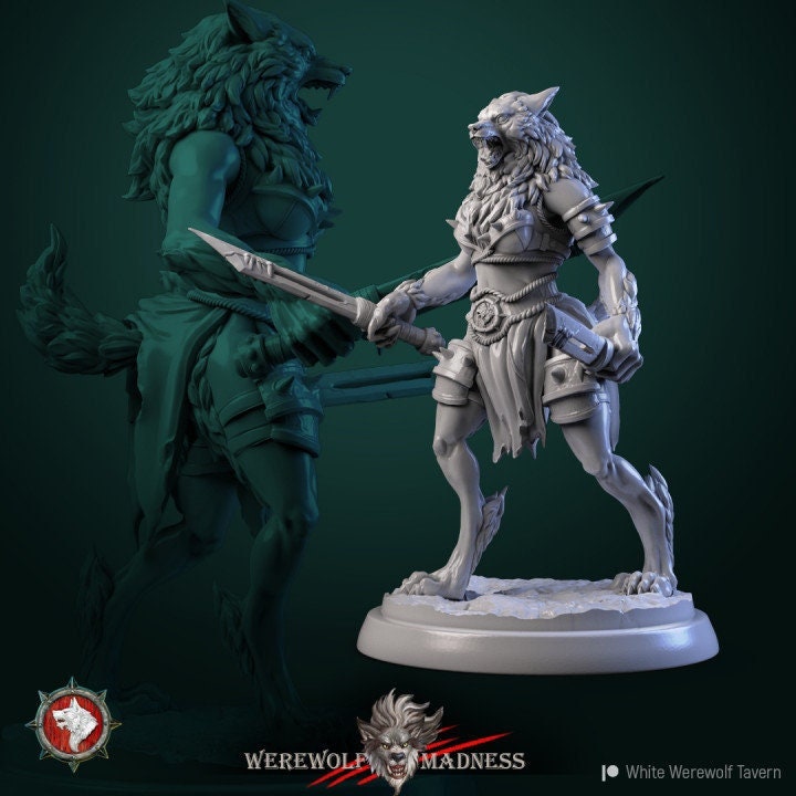 32mm Female Werewolf Warrior