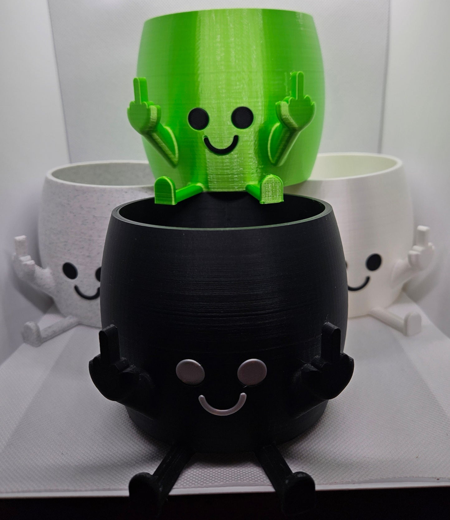 Happy Double Middle Finger Pot, upscaled